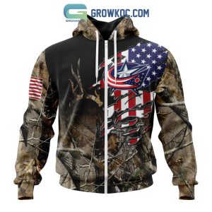 Columbus Blue Jackets NHL Special Camo Realtree Hunting Personalized Hoodie T Shirt