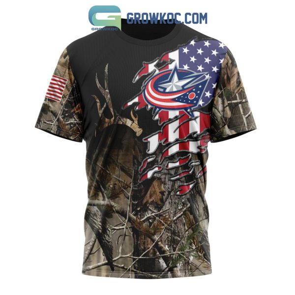Columbus Blue Jackets NHL Special Camo Realtree Hunting Personalized Hoodie T Shirt