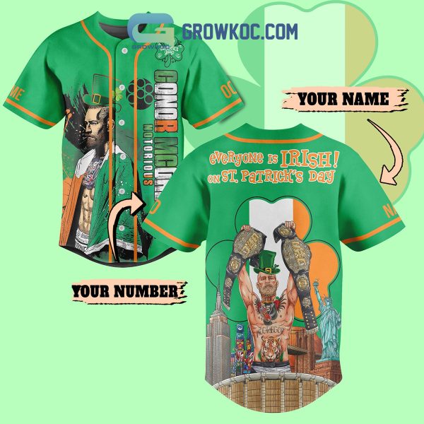 Conor McGregor St. Patrick’s Day Fan Personalized Baseball Jersey