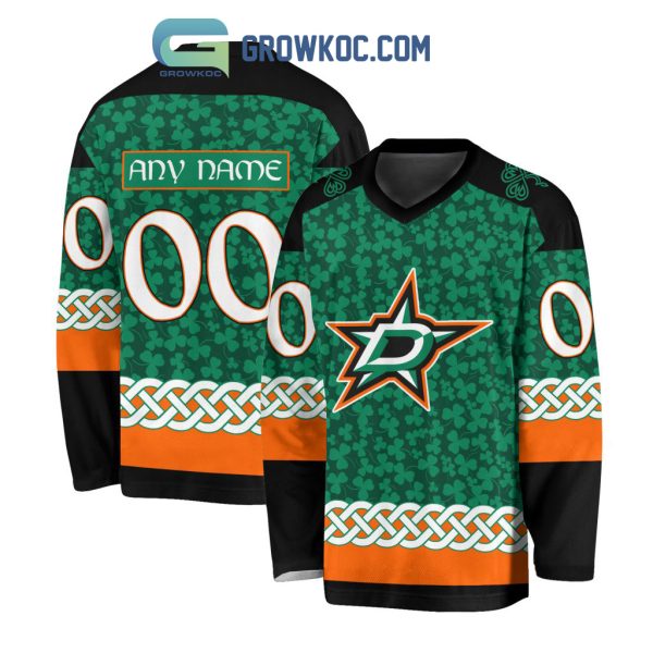 Dallas Stars St.Patrick’s Day Personalized Long Sleeve Hockey Jersey