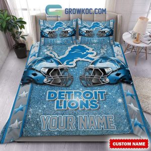 Detroit Lions Star Wall Personalized Fan Bedding Set