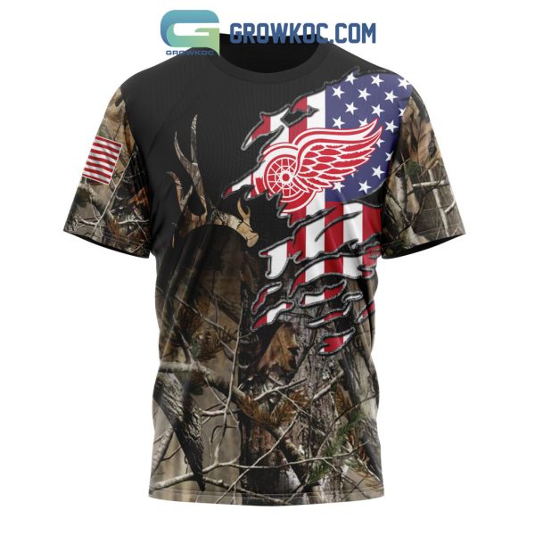 Detroit Red Wings NHL Special Camo Realtree Hunting Personalized Hoodie T Shirt