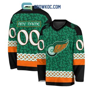 Detroit Red Wings St.Patrick’s Day Personalized Long Sleeve Hockey Jersey