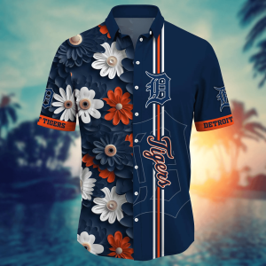 Detroit Tigers Summer Flower Hawaii Shirts