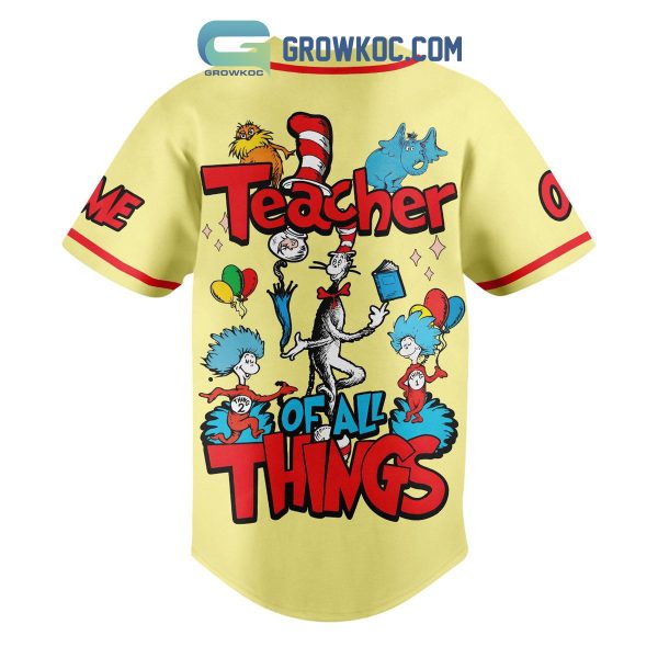 Dr. Seuss The Teacher Personalized Baseball Jersey