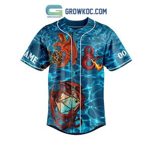 Dungeons & Dragons Roll For Initiative Blue Version Personalized Baseball Jersey