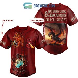 Dungeons & Dragons Roll For Initiative Personalized Baseball Jersey Red Version