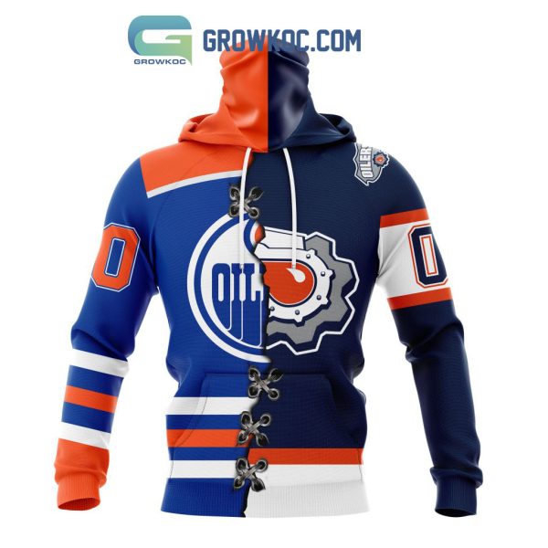 Edmonton Oilers Mix Reverse Retro Personalized Hoodie Shirts