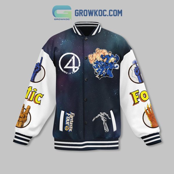 Fantastic Four Super Heroes There’s No Problem That Can’t Be Solved Baseball Jacket