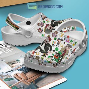 Gravity Falls St. Patrick’s Day Love Crocs Clogs White