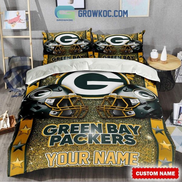 Green Bay Packers Star Wall Personalized Fan Bedding Set