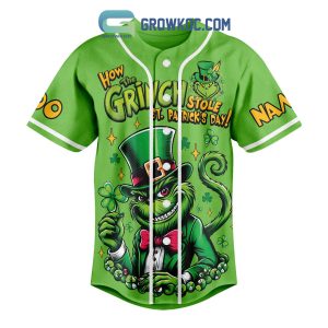 Grinch St. Patrick’s Day Fan Personalized Baseball Jersey