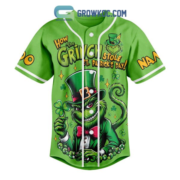 Grinch St. Patrick’s Day Fan Personalized Baseball Jersey