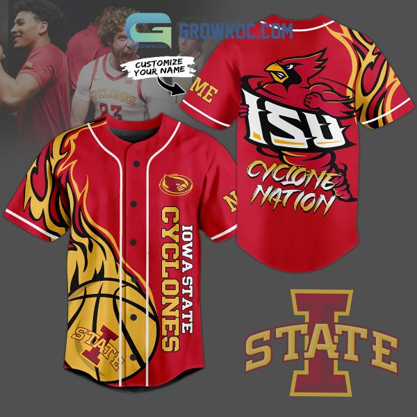 Iowa State Cyclones Nation Fan Personalized Baseball Jersey