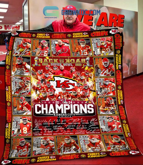 Kansas City Chiefs Back To Back Super Bowl Champions Fleece Blanket Quilt