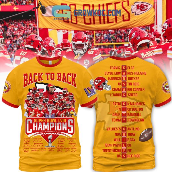 Kansas City Chiefs Back To Back Super Bowl Champions Gold Design Hoodie T Shirt
