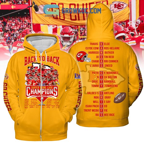 Kansas City Chiefs Back To Back Super Bowl Champions Gold Design Hoodie T Shirt