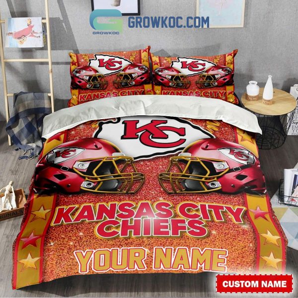 Kansas City Chiefs Star Wall Personalized Fan Bedding Set