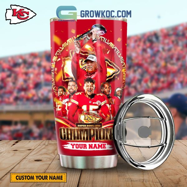 Kansas City Chiefs Super Bowl LVIII Champions Personalized Tumbler