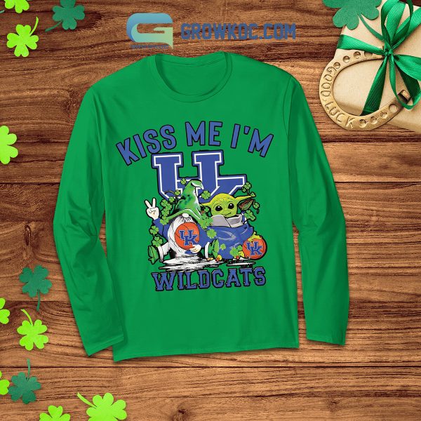 Kentucky Wildcats Happy St. Patrick’s Day Baby Yoda Fleece Pajamas Set Long Sleeve