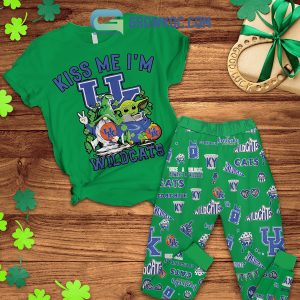 Kentucky Wildcats Happy St. Patrick’s Day Baby Yoda Fleece Pajamas Set