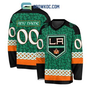 Los Angeles Kings St.Patrick’s Day Personalized Long Sleeve Hockey Jersey