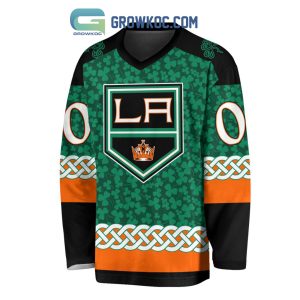 Los Angeles Kings St.Patrick’s Day Personalized Long Sleeve Hockey Jersey