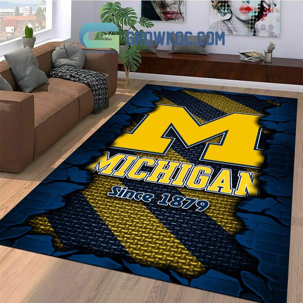 Michigan Wolverines Football Team Living Room Rug