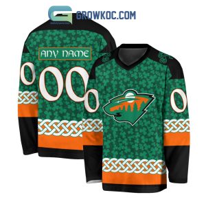 Minnesota Wild St.Patrick’s Day Personalized Long Sleeve Hockey Jersey