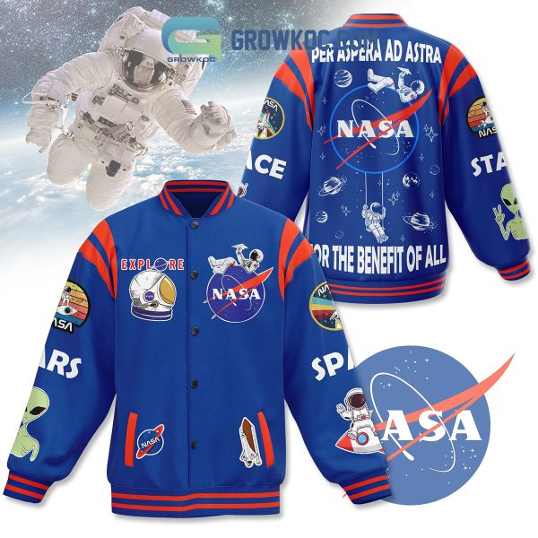 NASA Explore Mars Aliens Baseball Jacket