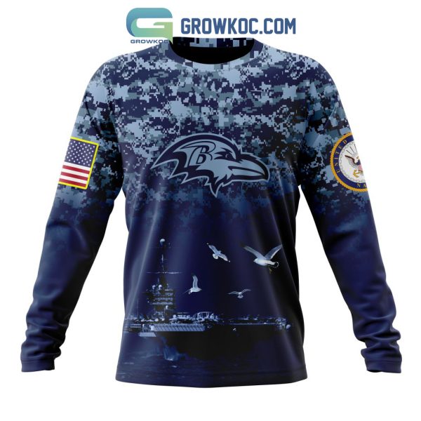 NFL Baltimore Ravens Honor US Navy Veterans Personalized Hoodie T Shirt