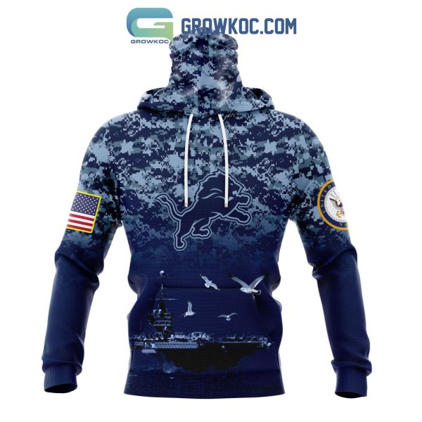 NFL Detroit Lions Honor US Navy Veterans Personalized Hoodie T Shirt