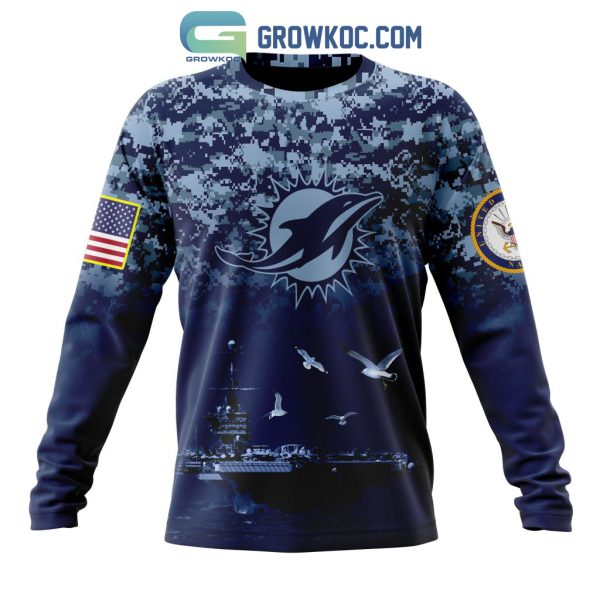 NFL Miami Dolphins Honor US Navy Veterans Personalized Hoodie T Shirt