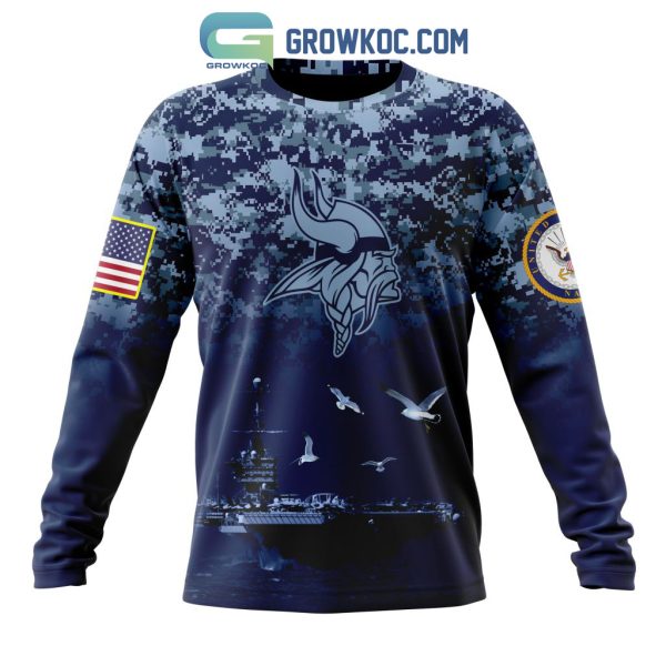 NFL Minnesota Vikings Honor US Navy Veterans Personalized Hoodie T Shirt