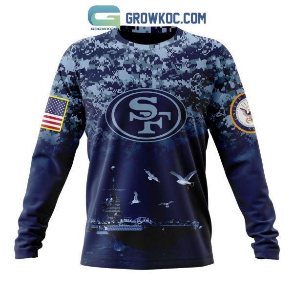 NFL San Francisco 49ers Honor US Navy Veterans Personalized Hoodie T Shirt