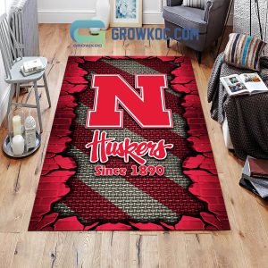 Nebraska Cornhuskers Football Team Living Room Rug