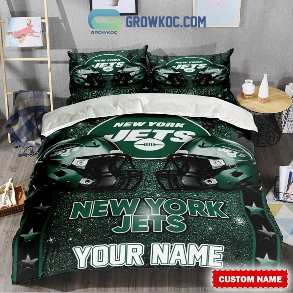 New York Jets Star Wall Personalized Fan Bedding Set