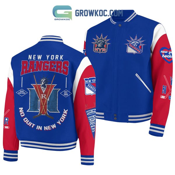 New York Rangers No Quit Proud Fan Baseball Jacket