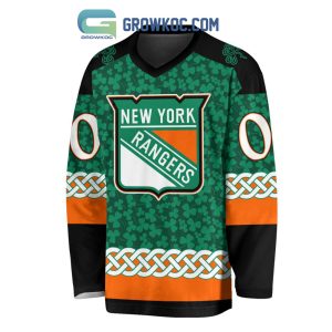 New York Rangers St.Patrick’s Day Personalized Long Sleeve Hockey Jersey