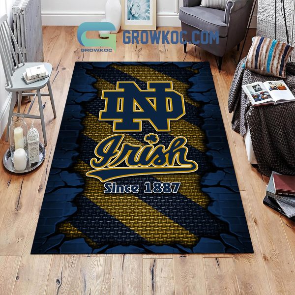 Notre Dame Fighting Irish Football Team Living Room Rug