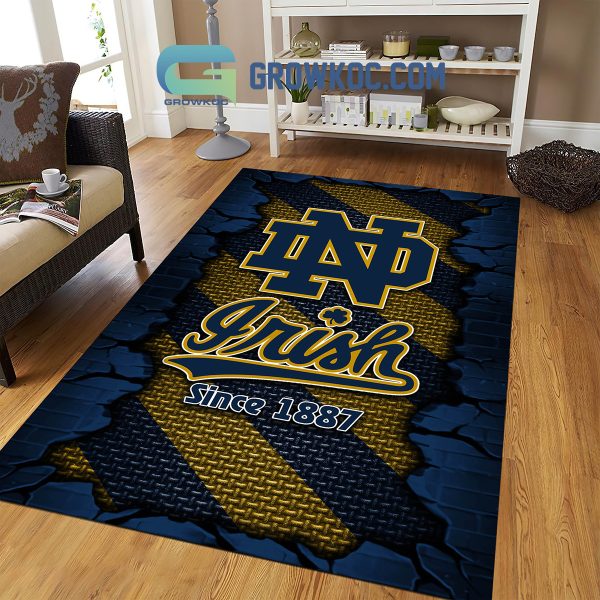 Notre Dame Fighting Irish Football Team Living Room Rug