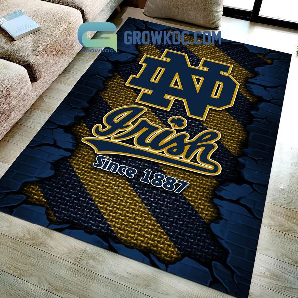 Notre Dame Fighting Irish Football Team Living Room Rug