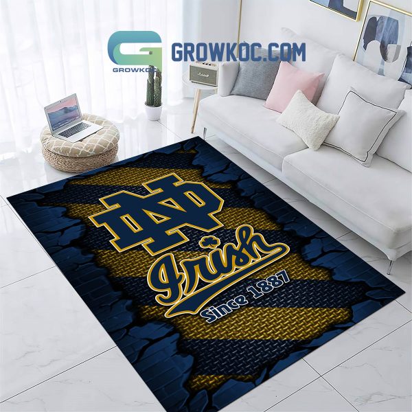 Notre Dame Fighting Irish Football Team Living Room Rug