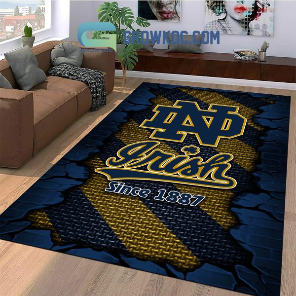 Notre Dame Fighting Irish Football Team Living Room Rug