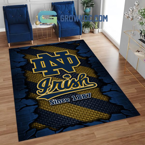 Notre Dame Fighting Irish Football Team Living Room Rug