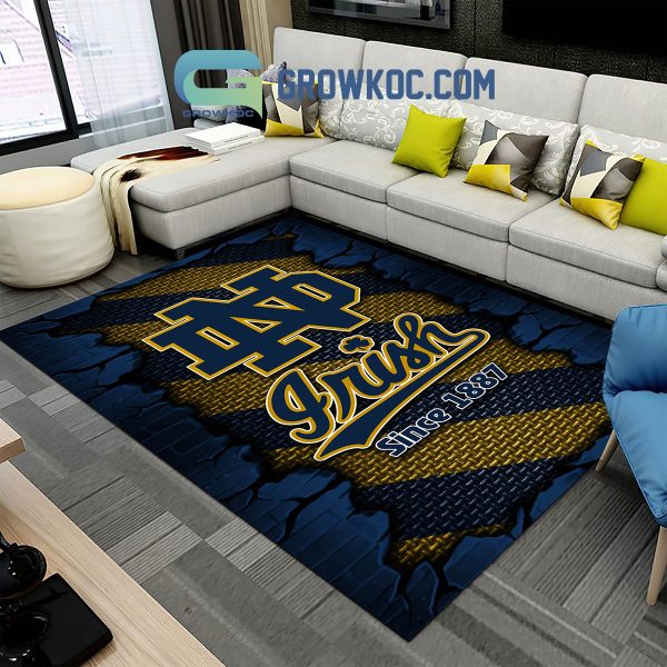 Notre Dame Fighting Irish Football Team Living Room Rug