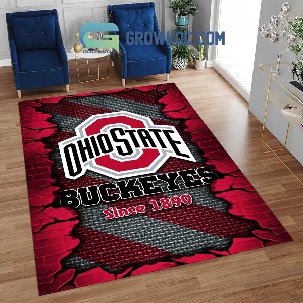 Ohio State Buckeyes Football Team Living Room Rug