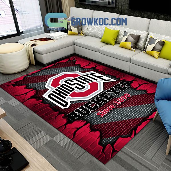 Ohio State Buckeyes Football Team Living Room Rug