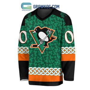 Pittsburgh Penguins St.Patrick’s Day Personalized Long Sleeve Hockey Jersey
