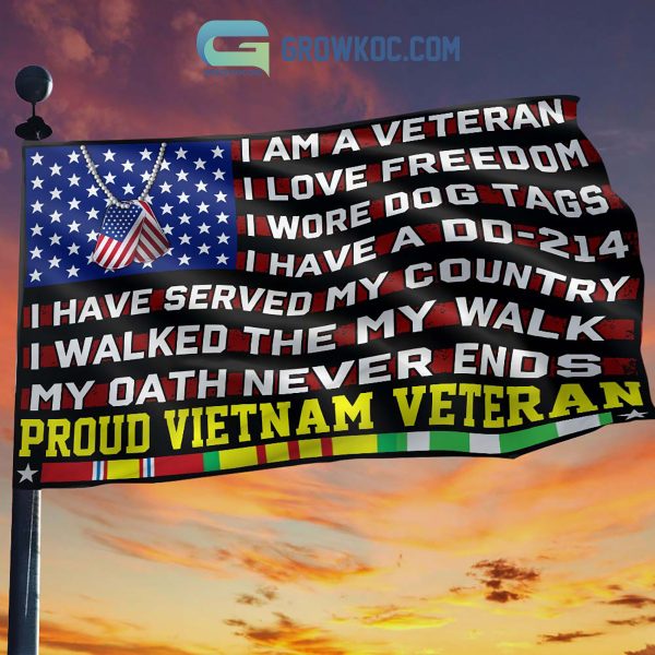 Proud Vietnam Veteran The US Flags House Garden Flags